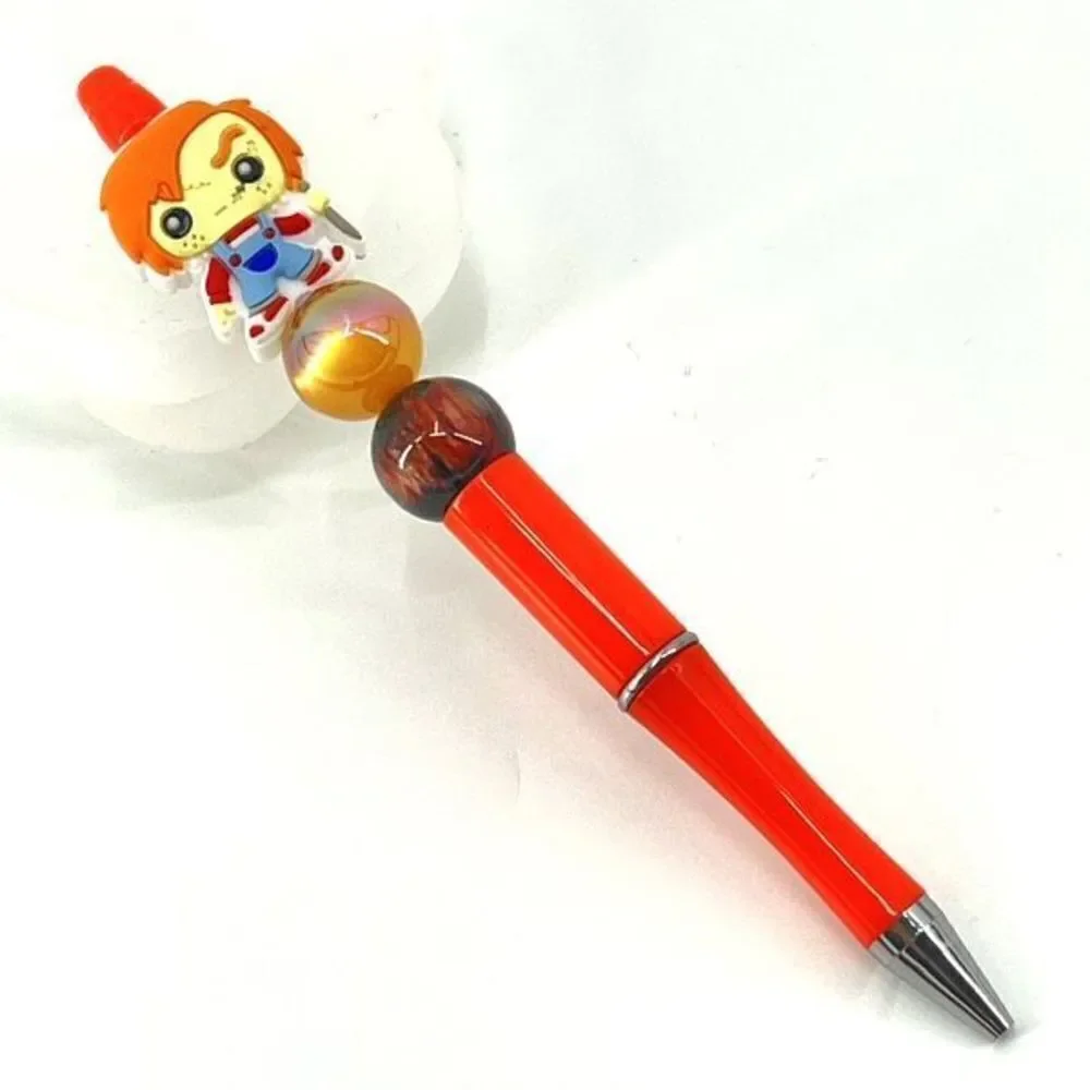 Murder doll Chuckie Chucky Halloween handmade pen NEW beads orange blue black sc
